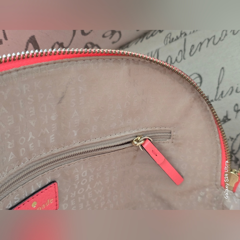 Kate Spade Wakefield Lane Carli satchel in a bright coral GUC - Picture 14 of 17